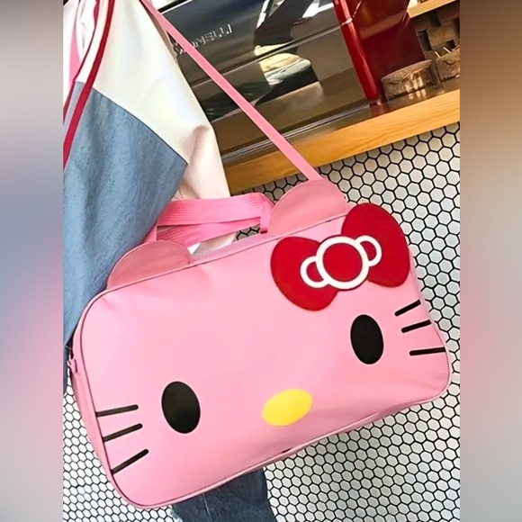 New Hello Kitty Travel Bag - Large Capacity, Polyester Oxford Fabric. - Picture 4 of 4